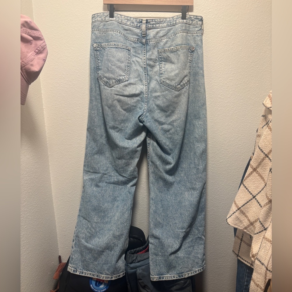Anthropologie Pilcro Light Blue Distressed Wide Leg Baggy Jeans - Picture 2 of 4
